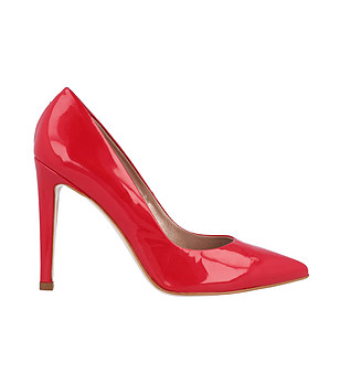 Кожени дамски лачени обувки в червено Avelia снимка
