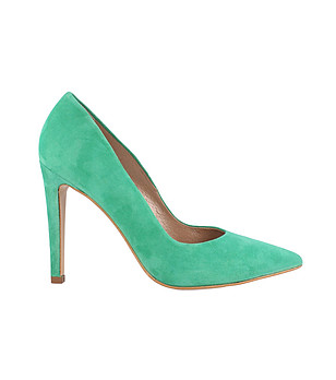Зелени дамски кожени обувки Avelia снимка