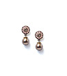 Дамски позлатени обеци с розови кристали и перла Sandra-0 снимка