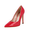 Кожени дамски лачени обувки в червено Avelia-1 снимка