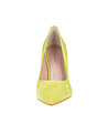 Кожени дамски обувки в цвят лайм Avelia-3 снимка