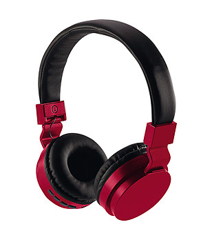 Слушалки с Bluetooth в черно и червено снимка