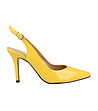 Кожени дамски сандали в жълто Helena-0 снимка