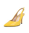 Кожени дамски сандали в жълто Helena-1 снимка