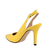 Кожени дамски сандали в жълто Helena-2 снимка
