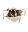 Бежова кожена дамска чанта с пискюли Selina-3 снимка