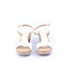 Бели дамски кожени сандали с T-образна каишка-2 снимка