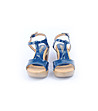 Лачени дамски кожени сандали в синьо-2 снимка