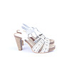 Бели дамски кожени сандали с перфорации-4 снимка