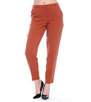 Дамски панталон в цвят керемида Mareta снимка