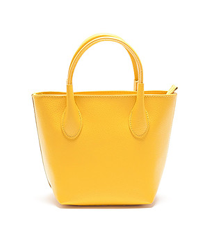 Жълта дамска чанта от естествена кожа Celeste снимка