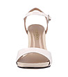 Бели дамски лачени сандали от естествена кожа Capri-3 снимка