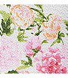 Бяло шалте с розов флорален принт 220х240 см-1 снимка
