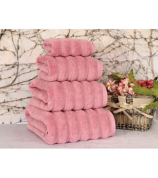 Комплект от 4 розови памучни хавлии Valerie снимка