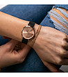 Розовозлатист дамски часовник с допълнителна черна верижка Jelly-2 снимка