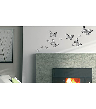 Декоративен стикер за стена Черно-бели пеперуди снимка