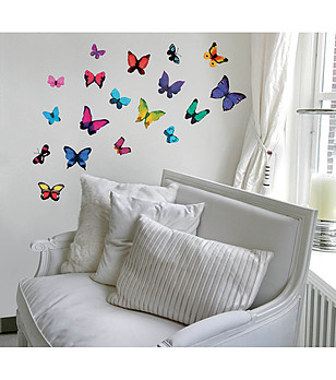 Стикер за стена Многоцветни пеперуди снимка