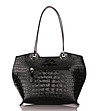 Черна дамска чанта с релеф Grace-1 снимка