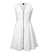 Бяла памучна рокля с цип-4 снимка