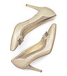 Бежови дамски обувки от естествена кожа-3 снимка