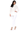 Бяла дамска  риза Samira-3 снимка