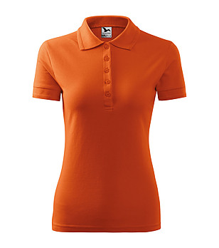 Оранжева дамска тениска с яка Lara снимка