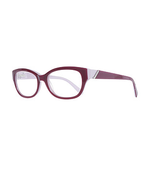 Дамски рамки за очила в цвят бургунд с контрастни елементи снимка