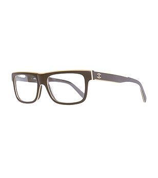 Черни мъжки рамки за очила с бежови кантове снимка
