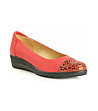 Дамски велурени обувки в цвят корал Leona-3 снимка