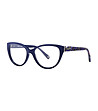 Сини дамски рамки за очила с многоцветни дръжки-0 снимка