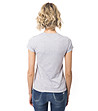Светлосива памучна дамска тениска с надписи-1 снимка
