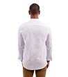 Бяла мъжка риза от памук и лен Iokim-1 снимка