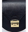 Кръгла кожена дамска чанта в черно Sinaia-2 снимка