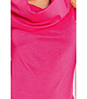 Рокля в цвят циклама с шал яка Mishele-4 снимка