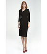 Черна рокля с асиметрично деколте Melinda-0 снимка