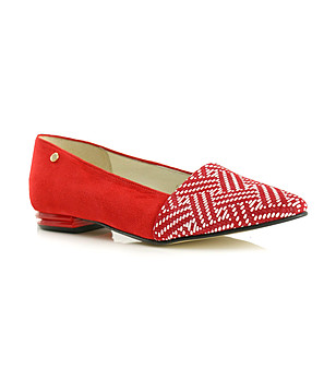 Велурени червени дамски обувки Rosalia снимка