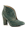 Дамски кожени обувки в зелен нюанс със зеброви шарки Fresia-0 снимка