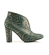 Дамски кожени обувки в зелен нюанс със зеброви шарки Fresia-2 снимка