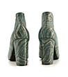 Дамски кожени обувки в зелен нюанс със зеброви шарки Fresia-4 снимка