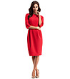 Червена рокля със 7/8 ръкави-0 снимка