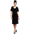 Черна рокля с ефектно деколте Gisele-2 снимка