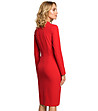 Червена вталена рокля Colette-3 снимка