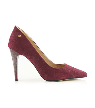 Дамски обувки от естествена кожа Ivon в червен нюанс снимка