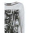 Дамска блуза в сив меланж с щампа Luisa-2 снимка