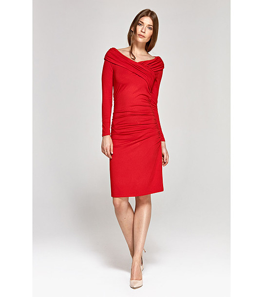 Червена вталена рокля Gabi снимка