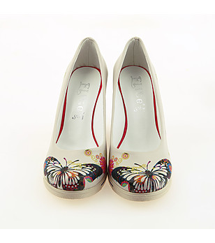 Дамски обувки на платформа с принт Пеперуда снимка