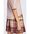 Карирана пола в цвят екрю и бордо Jessie-1 снимка