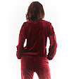 Тъмночервена дамска блуза Azalia с кадифен ефект-2 снимка