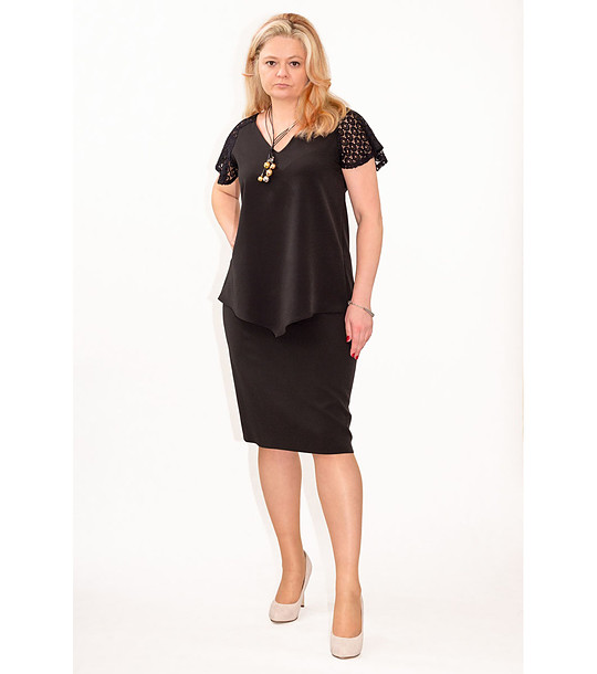 Комплект от блуза и пола в черно Melanie снимка