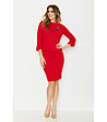 Комплект от пола и блуза в червено-3 снимка